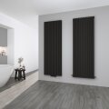 Design Paneelheizk&ouml;rper Vertikal Doppellagig Schwarz...