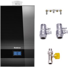 Buderus Gas-Brennwerttherme Logamax plus | GB182i.2-25 H | 25 kW | schwarz | Logaplus-Paket mit Wartungshähnen