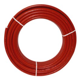Mehrschichtverbundrohr isoliert | rot | 50 m | Rolle | 20x2 mm | PERT-AL-PERT