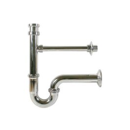 Röhrengeruchsverschluss 1 1/4" x 1 1/4" x 240mm chrom