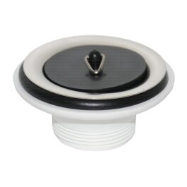 Zawór spustowy 1 1/2" x 80mm, tworzywo sztuczne, biały