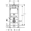 Geberit DuofixBasic element do WC wiszącego, 112 cm, ze spłuczką Delta UP100 12 cm, do obsługi od przodu