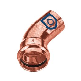 Miedziana złączka zaciskowa zagięcie 45° 1 gniazdo 18mm