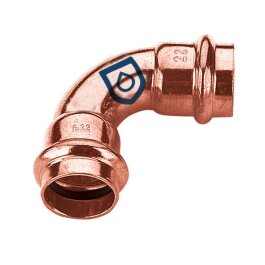 Kupfer Pressfitting Bogen 90° 2 Muffen 12mm