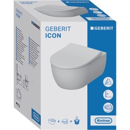 Geberit Tiefspül-WC iCon, 6l, wandhängend spülrandlos weiß, inkl., 297,00 €