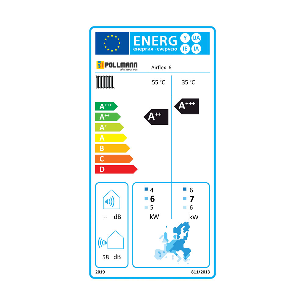 Energieeffizienzlabel A+++ der AirFlex Wärmepumpe