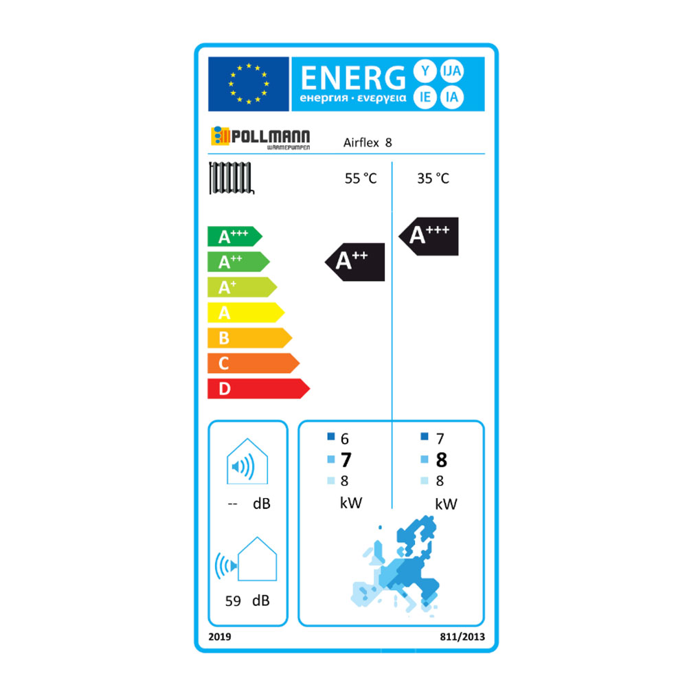 Energieeffizienzlabel A+++ der AirFlex Wärmepumpe