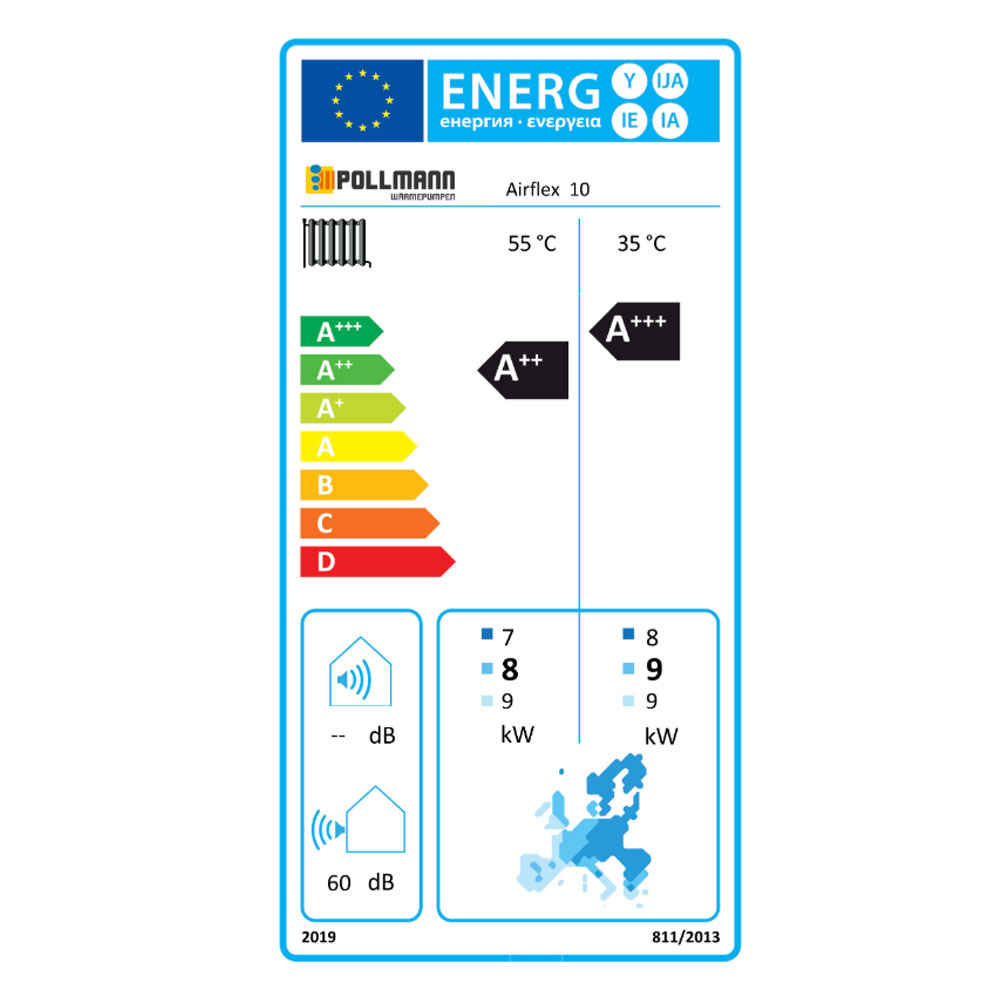 Energieeffizienzlabel A+++ der AirFlex Wärmepumpe